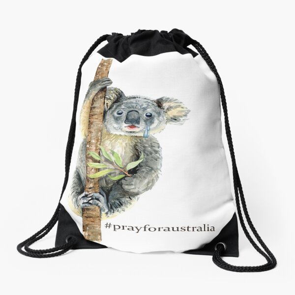 Pray for Australia Koala Drawstring Bag