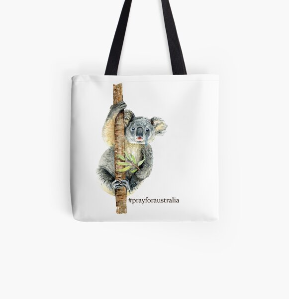 Pray for Australia Koala All Over Print Tote Bag