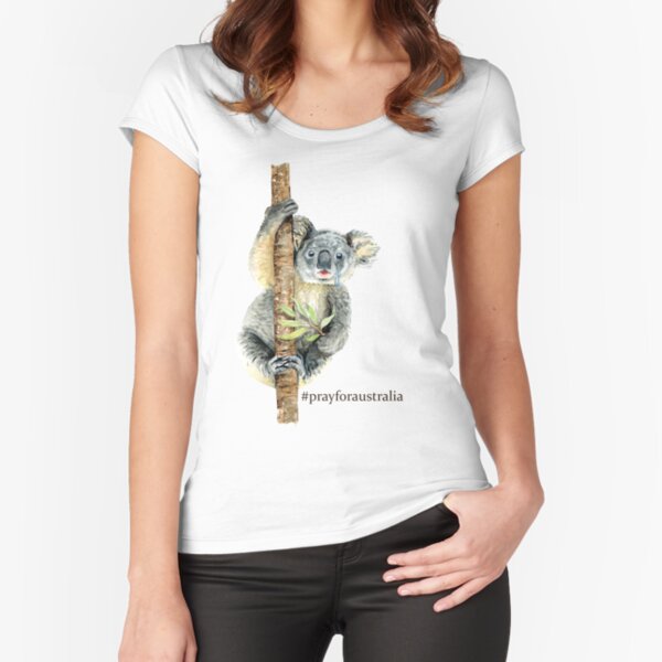 Pray for Australia Koala Fitted Scoop T-Shirt