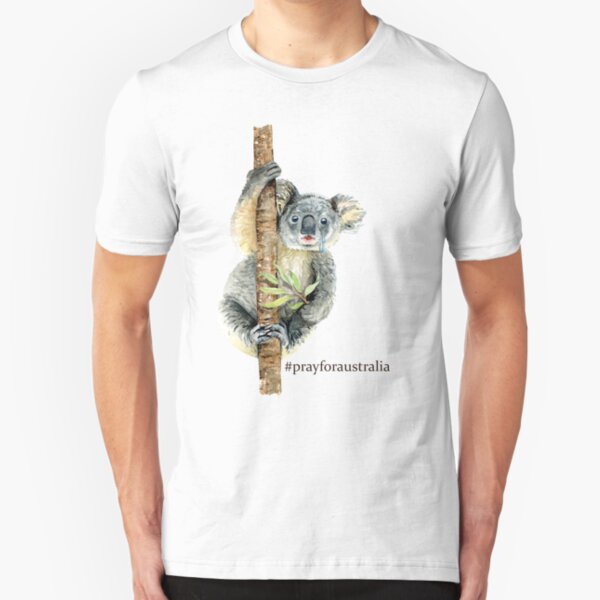 Pray for Australia Koala Slim Fit T-Shirt
