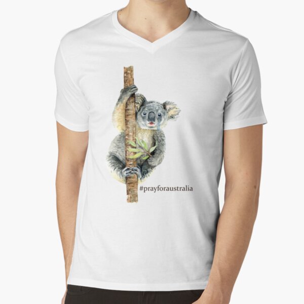 Pray for Australia Koala V-Neck T-Shirt