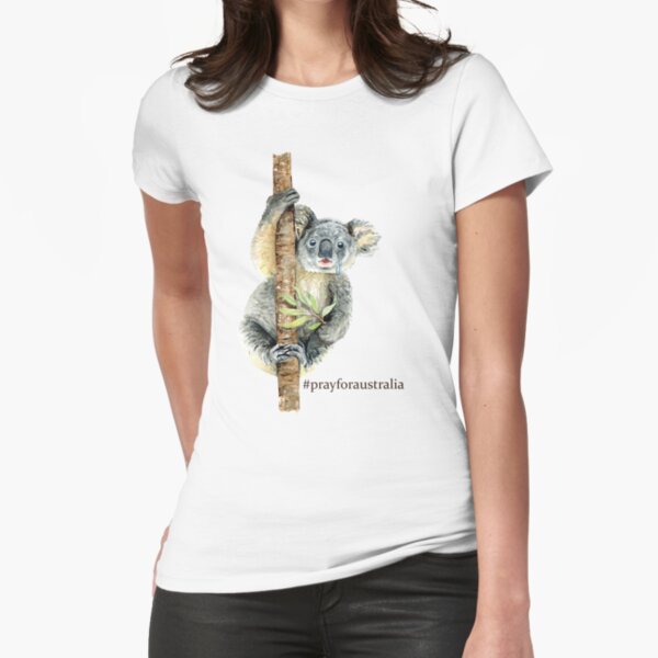Pray for Australia Koala Fitted T-Shirt