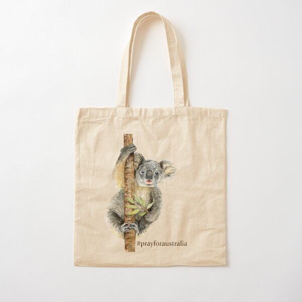 Pray for Australia Koala Cotton Tote Bag