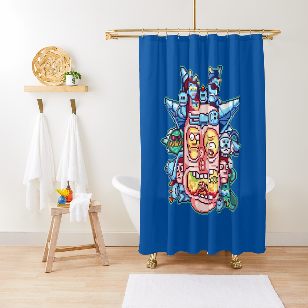 Pixel Rick Shower Curtain