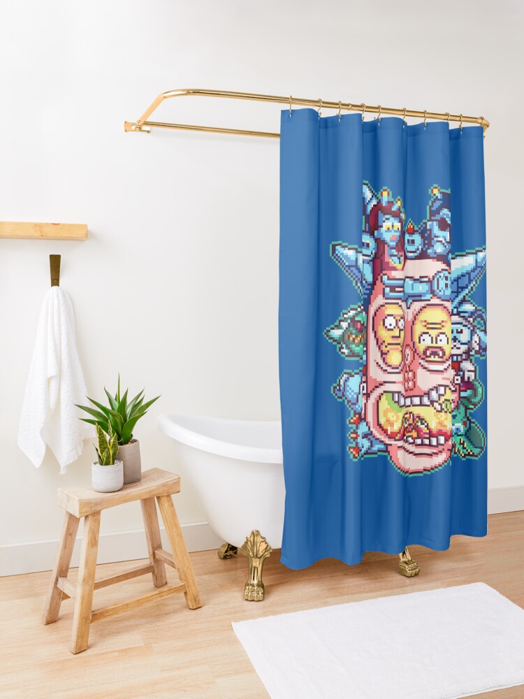 Alternate view of Pixel Rick Shower Curtain