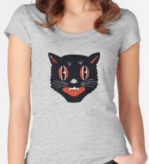 Vintage Black Cat Women's Fitted Scoop T-Shirt