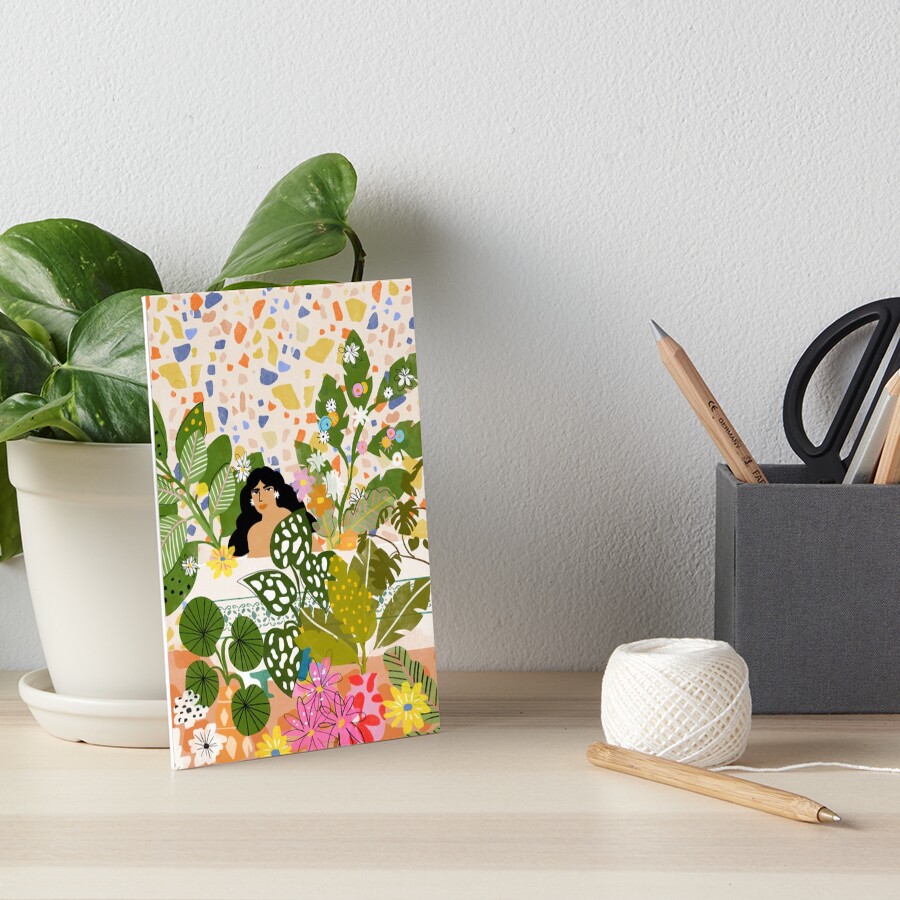 Bathing with Plants Art Board Print