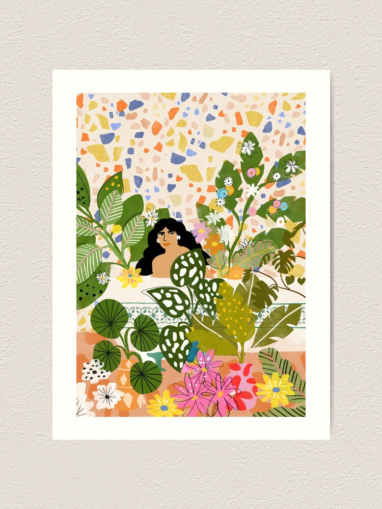 Alternate view of Bathing with Plants Art Print