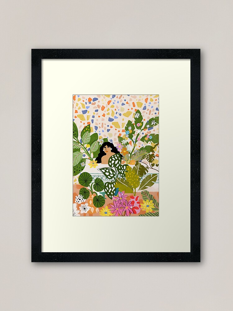 Alternate view of Bathing with Plants Framed Art Print
