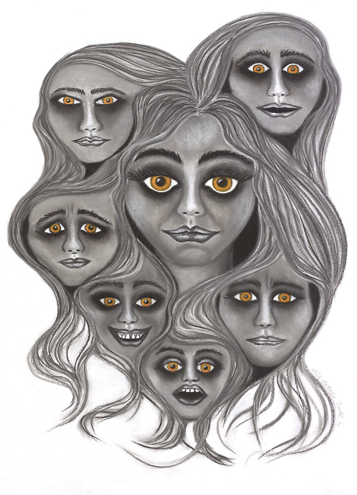 Crowded Head Moods And Madness By Lisafrancesjudd Redbubble