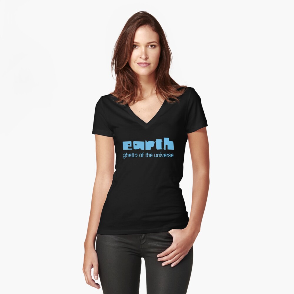 Ghetto Earth Fitted V-Neck T-Shirt
