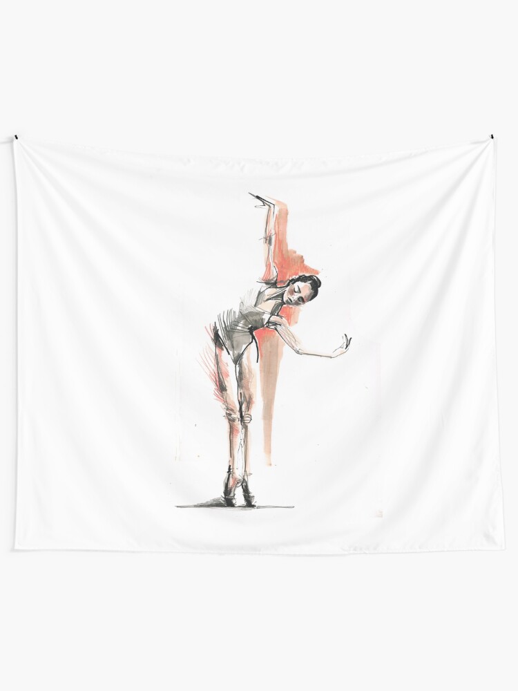 Alternate view of Original Ballet Dance Drawing Tapestry
