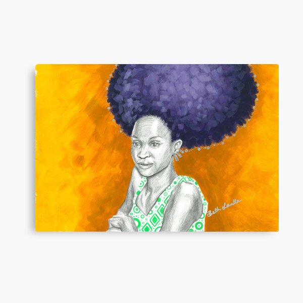 Afro Halo Purple and Yellow Canvas Print