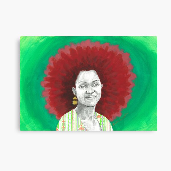 Afro Halo Red and Green Canvas Print