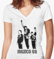 1968 Olympics Black Power Salute V2 Women's Fitted V-Neck T-Shirt