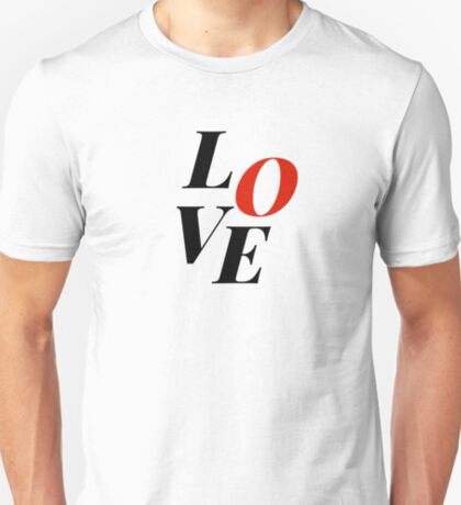 T-shirt ajusté Love lettre o rouge