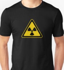 Radioactive Symbol Warning Sign - Radioactivity - Radiation - Yellow & Black - Triangular Unisex T-Shirt