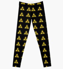 Legging Señal de advertencia de símbolo radiactivo - Radiactividad - Radiación - Amarillo y negro - Triangular