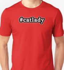 Cat Lady - Hashtag - Black & White Unisex T-Shirt