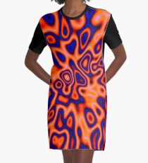 OrangeRed MidnightBlue | Abstract random colors #14 Graphic T-Shirt Dress
