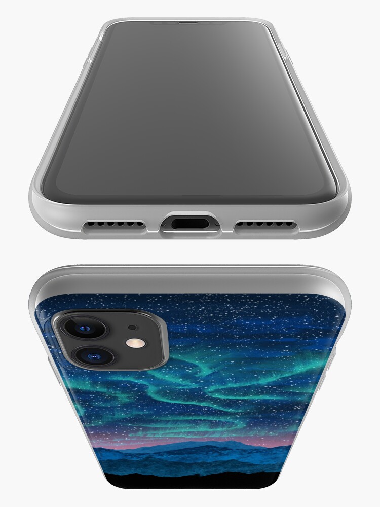 Alternate view of Aurora borealis over mountains iPhone Case & Cover