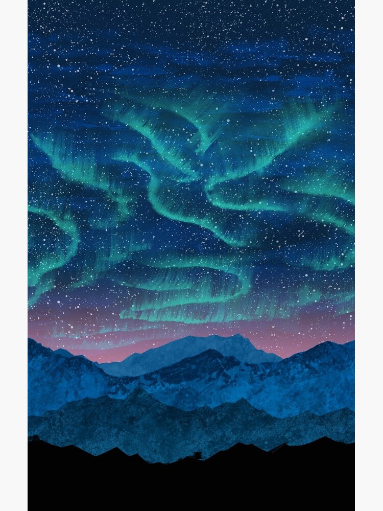 Aurora borealis over mountains by Nozzas