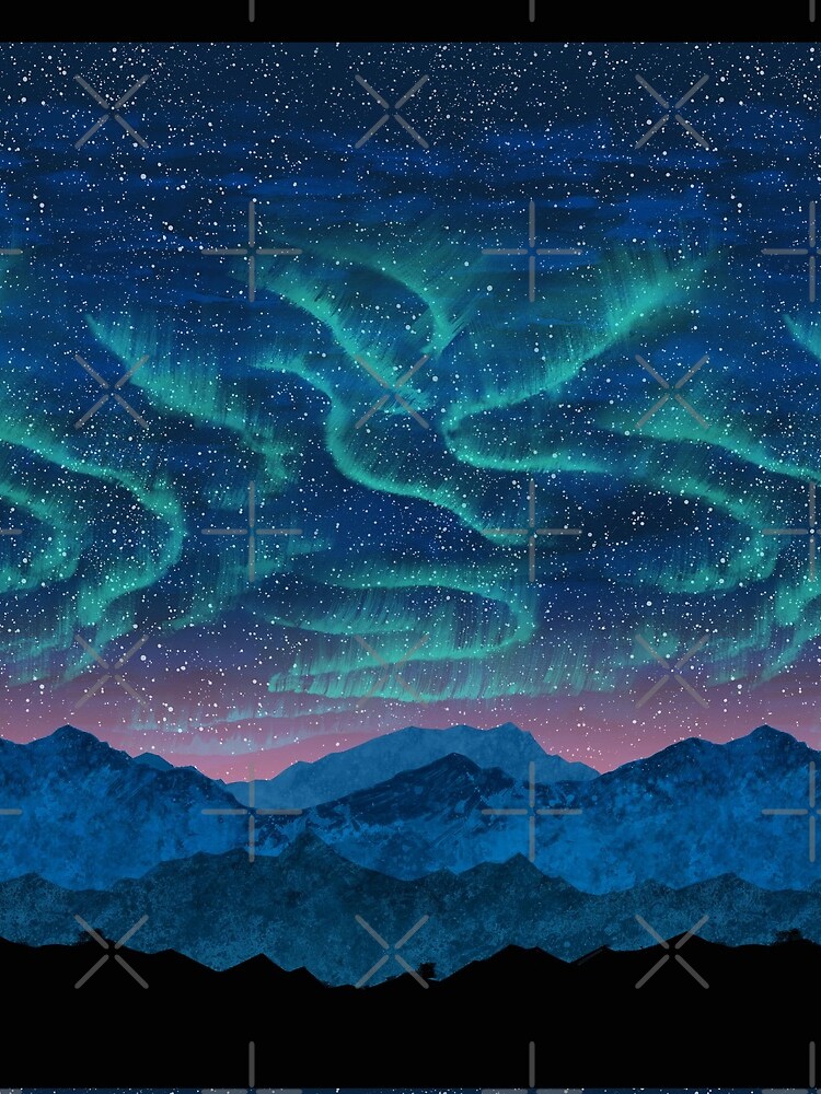Aurora borealis over mountains by Nozzas