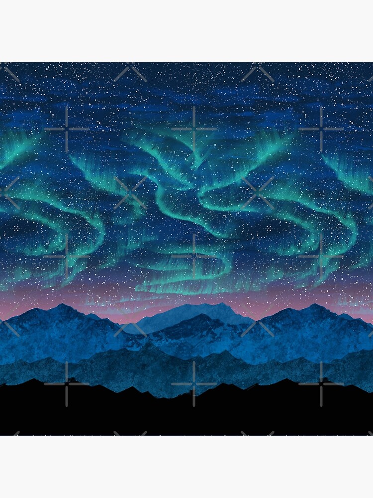 Aurora borealis over mountains by Nozzas