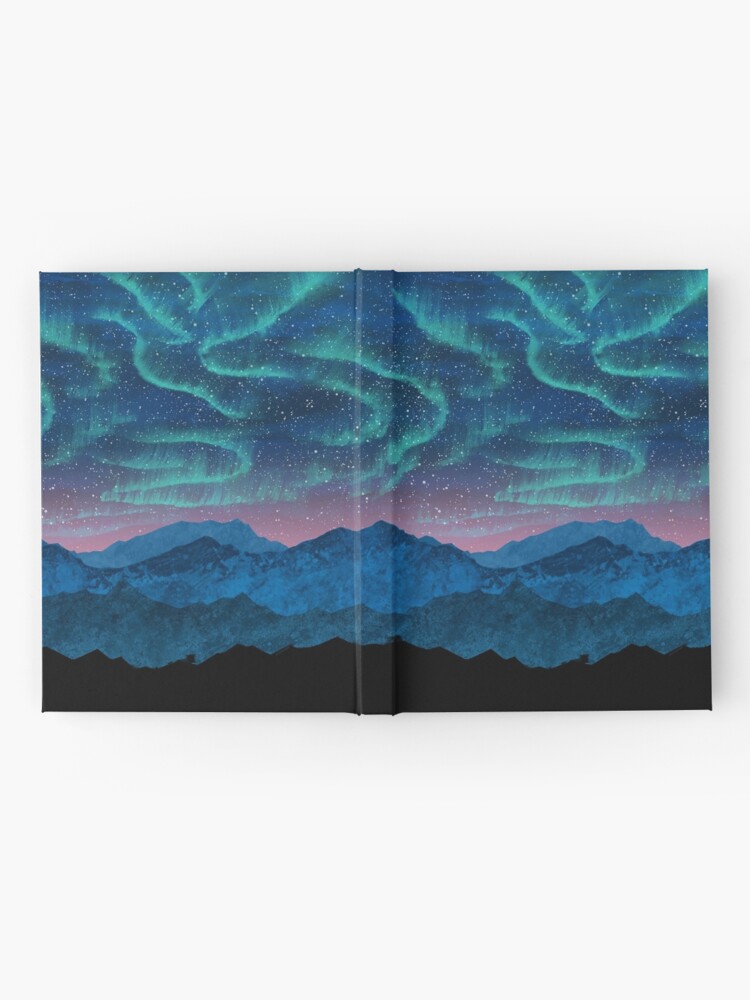 Alternate view of Aurora borealis over mountains Hardcover Journal