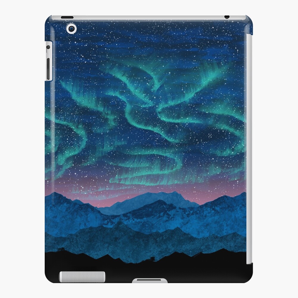Aurora borealis over mountains iPad Case & Skin