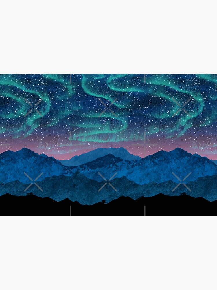 Aurora borealis over mountains by Nozzas
