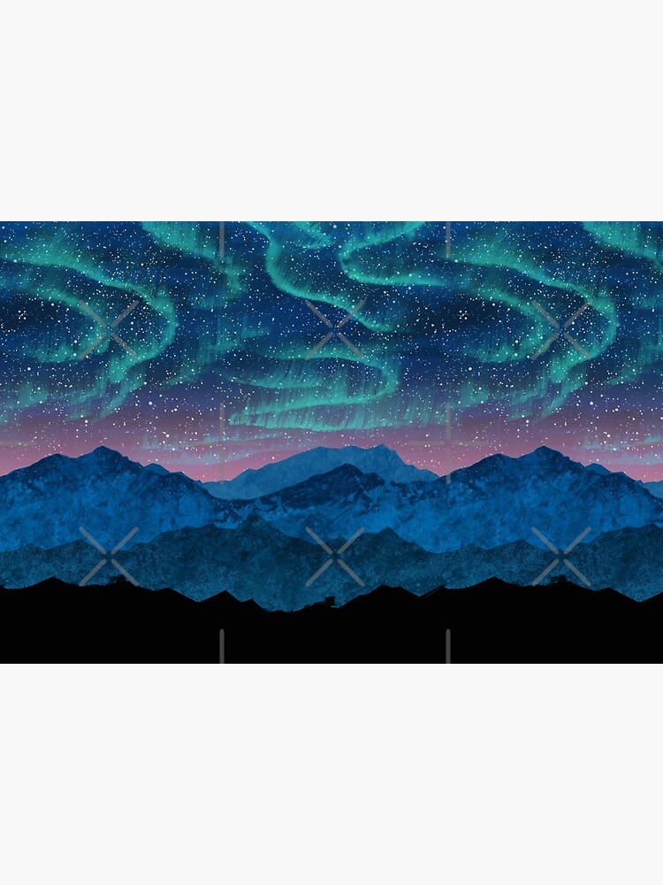 Aurora borealis over mountains by Nozzas