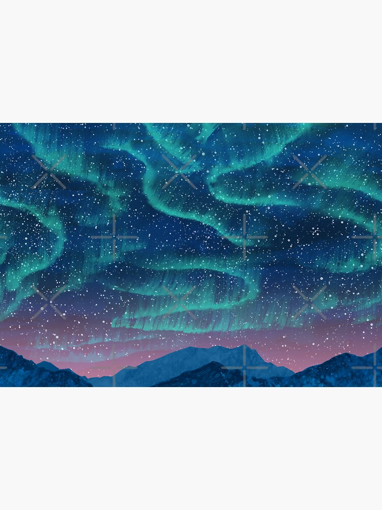 Aurora borealis over mountains by Nozzas