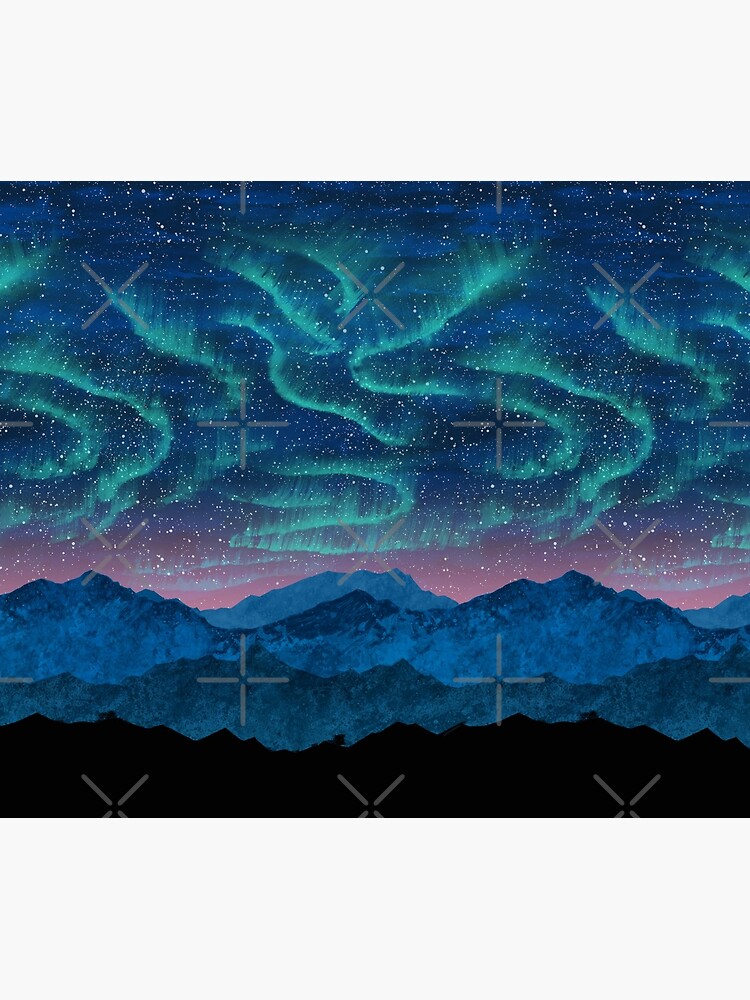 Aurora borealis over mountains by Nozzas