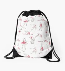 ballerina standing in a pose seamless pattern Drawstring Bag