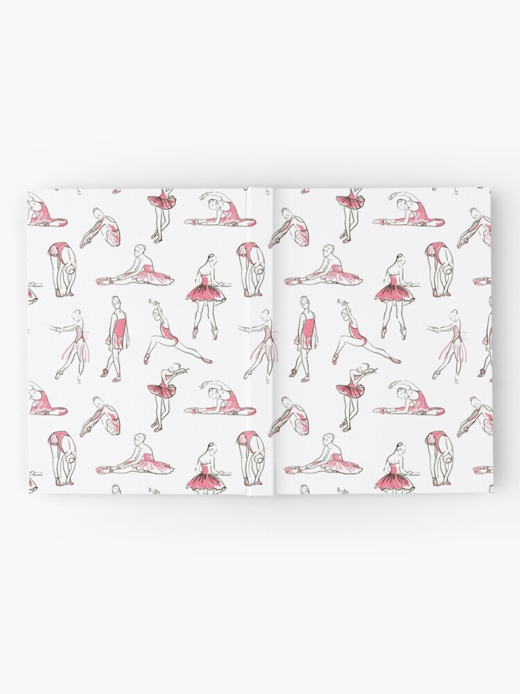 Alternate view of ballerina standing in a pose seamless pattern Hardcover Journal