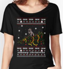 ugly sweater - christmas tree knocked down by a cat Women's Relaxed Fit T-Shirt