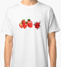 funny strawberries & cute lady bug graphic art Classic T-Shirt