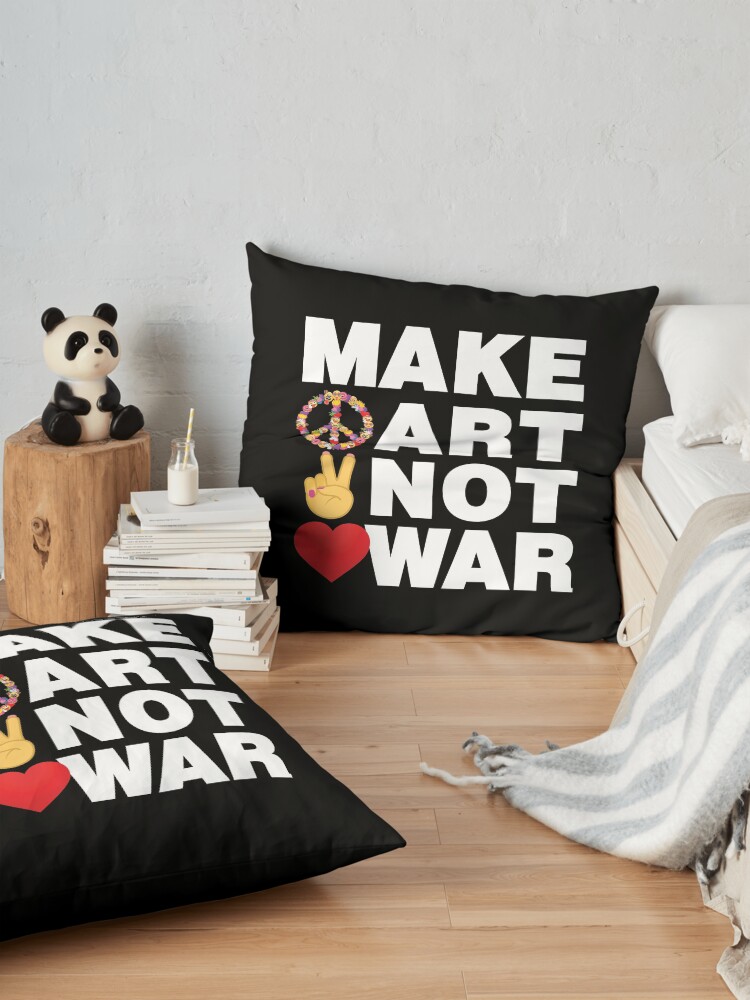 Alternate view of Make Art Not War Emoji Wise Saying from Artists Floor Pillow