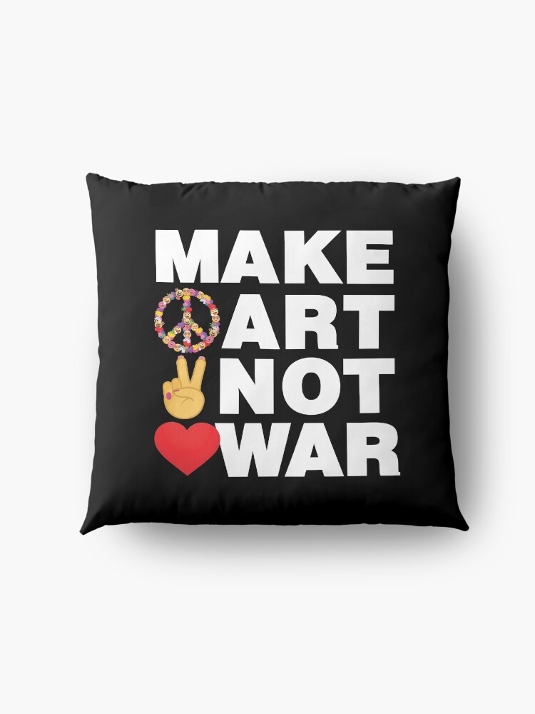 Alternate view of Make Art Not War Emoji Wise Saying from Artists Floor Pillow