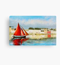 Leaving Port - Galway Hooker going out to sea Canvas Print