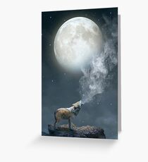 The Light of Starry Dreams (Wolf Moon) Greeting Card