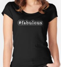 Fabulous - Hashtag - Black & White Women's Fitted Scoop T-Shirt