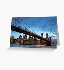Manhattan by night from Brooklyn, New York City Greeting Card