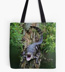 Baby Alligator says OPEN WIDE Tote Bag