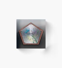 A Floral Wooden Shield Acrylic Block