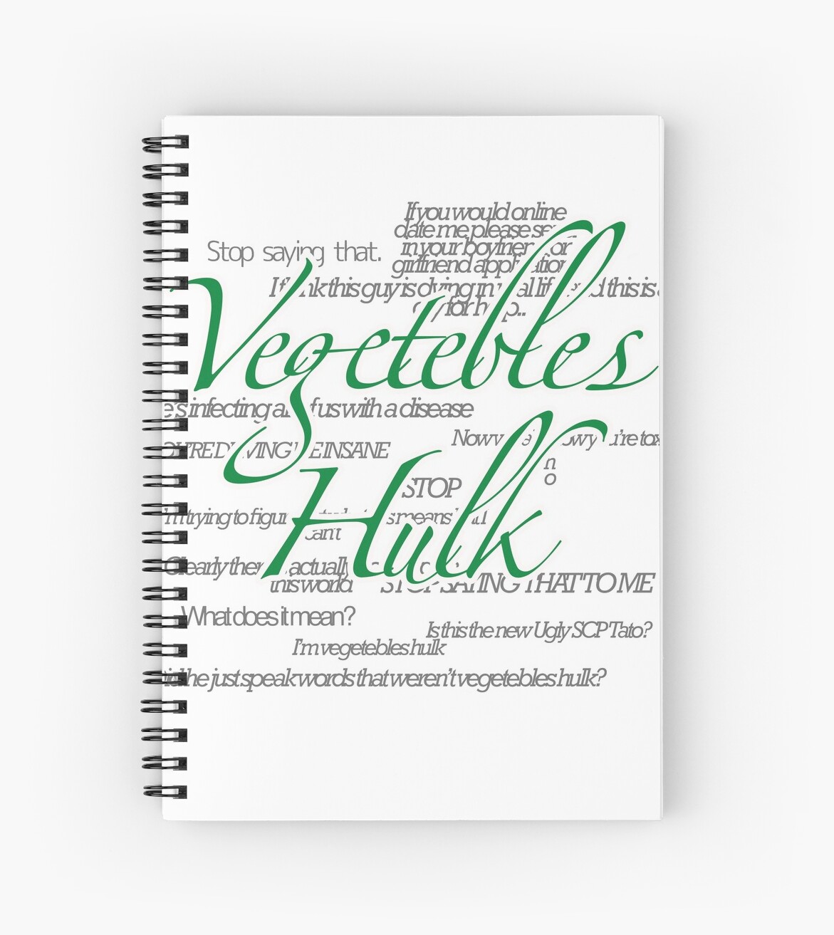 Italian Vegetebles Hulk Spiral Notebook By Sxltchipper Redbubble