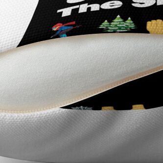 Alternate view of Theres No Crying on The Snow Emoji Funny Skiing Saying Floor Pillow