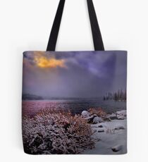 Winters Snow at Big Lake Tote Bag
