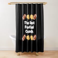 The Best Football Coach Emoji American Football Saying Shower Curtain